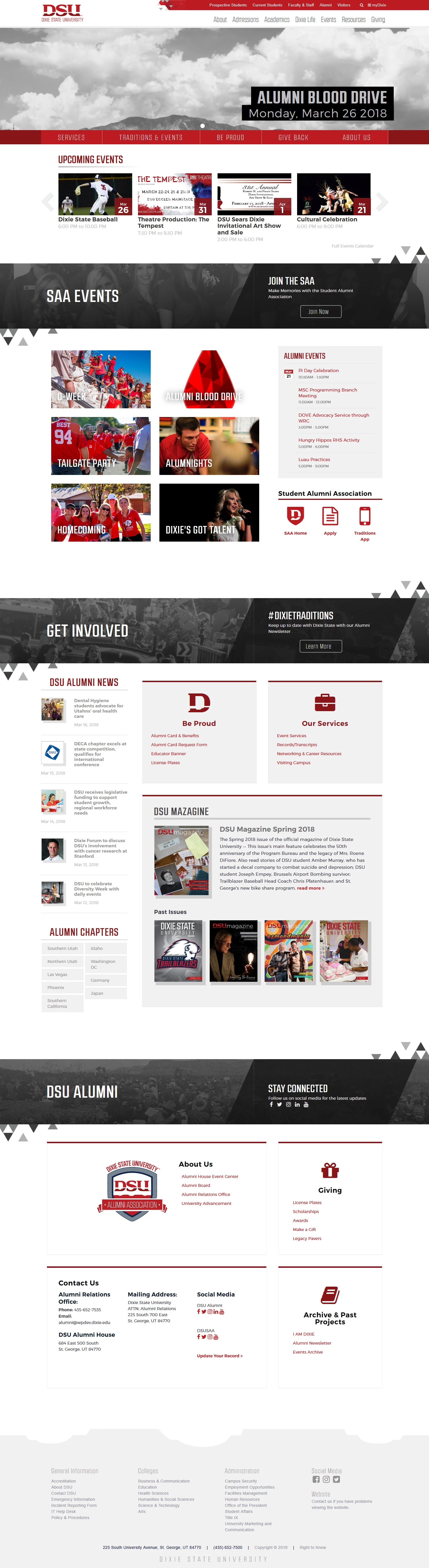 Alumni Portal, Desktop View