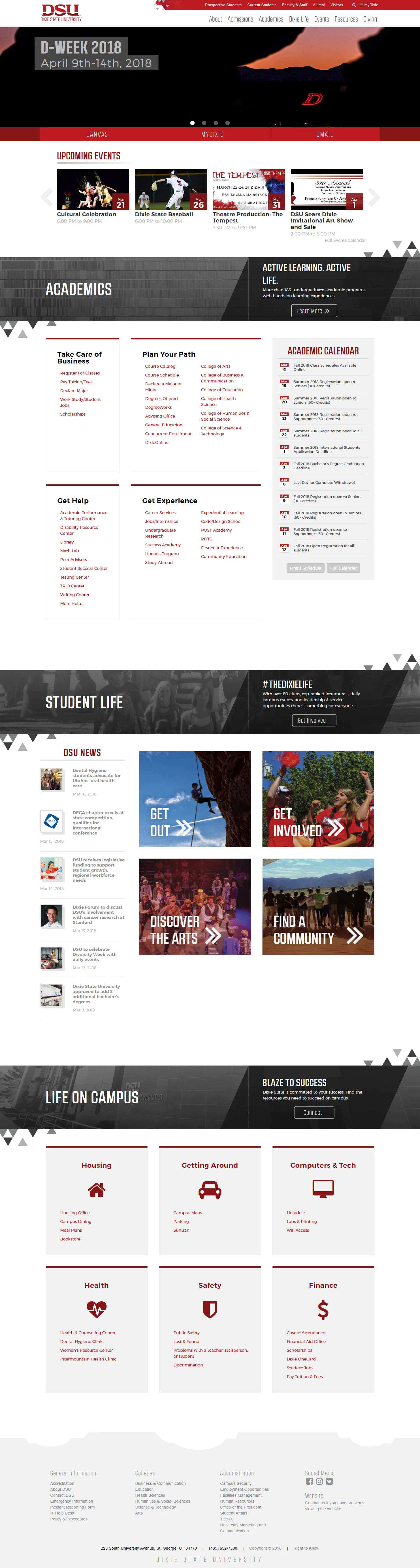 Student Portal, Desktop View