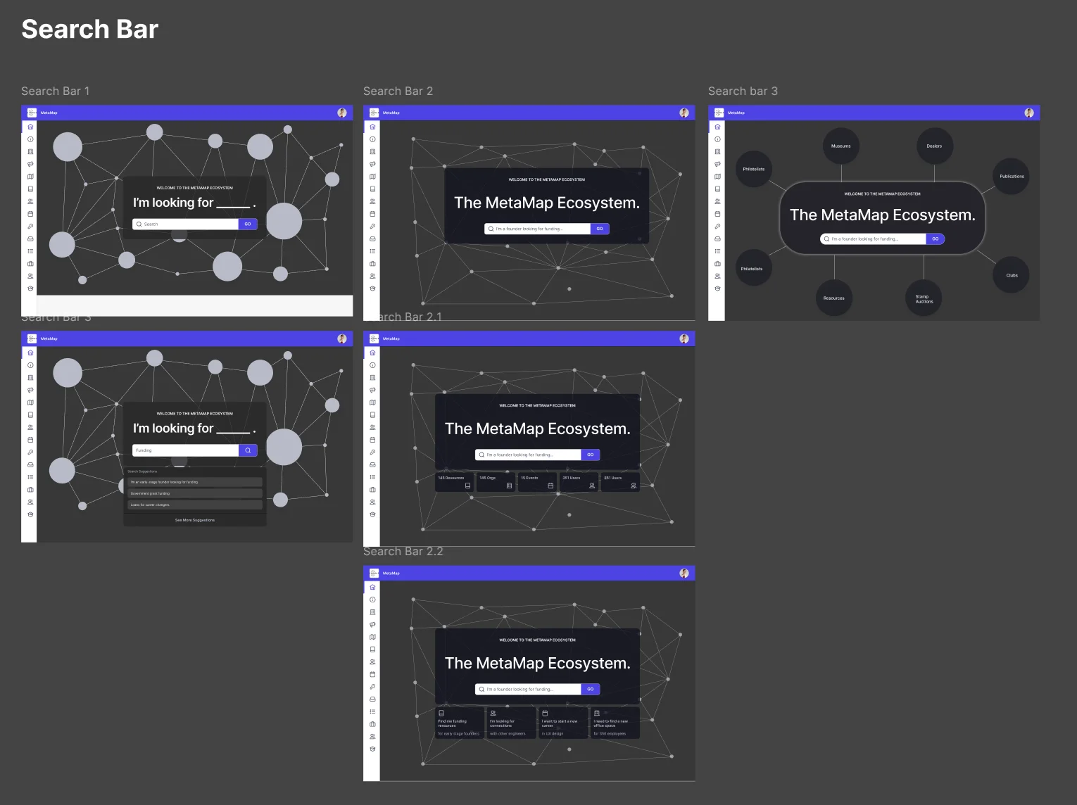 Examples early wireframes